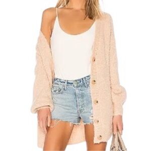 TULAROSA Clementine Wool Blend Cardigan in Light Tan